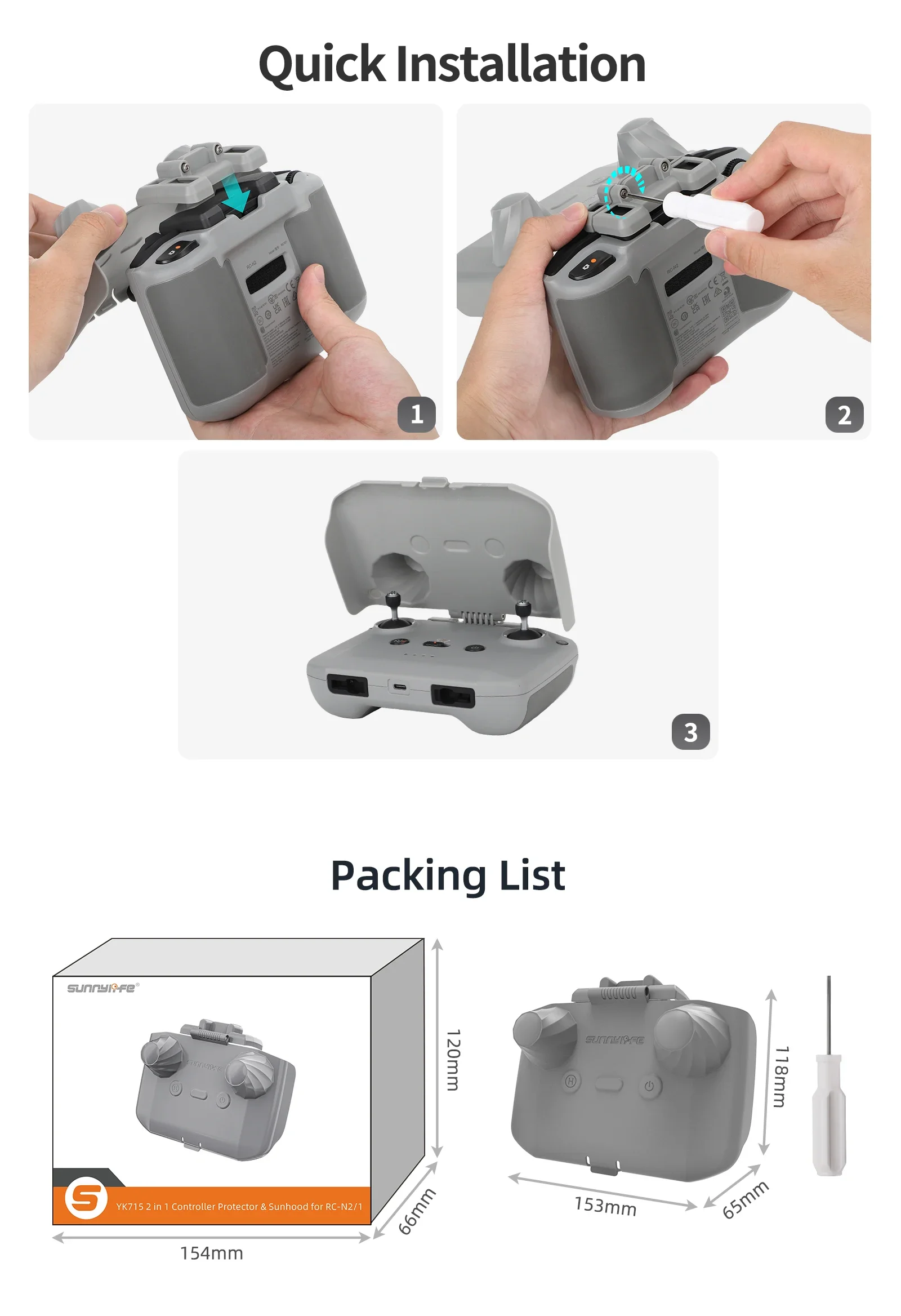 Pelindung Kontroler 2 in 1 Sun - Drone Dji Rc N3 ulasan dan harga