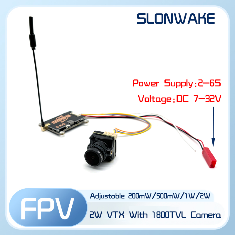 SLONWAKE 5.8G 56CH 2W pemancar - Fpv Drone Camera ulasan dan harga