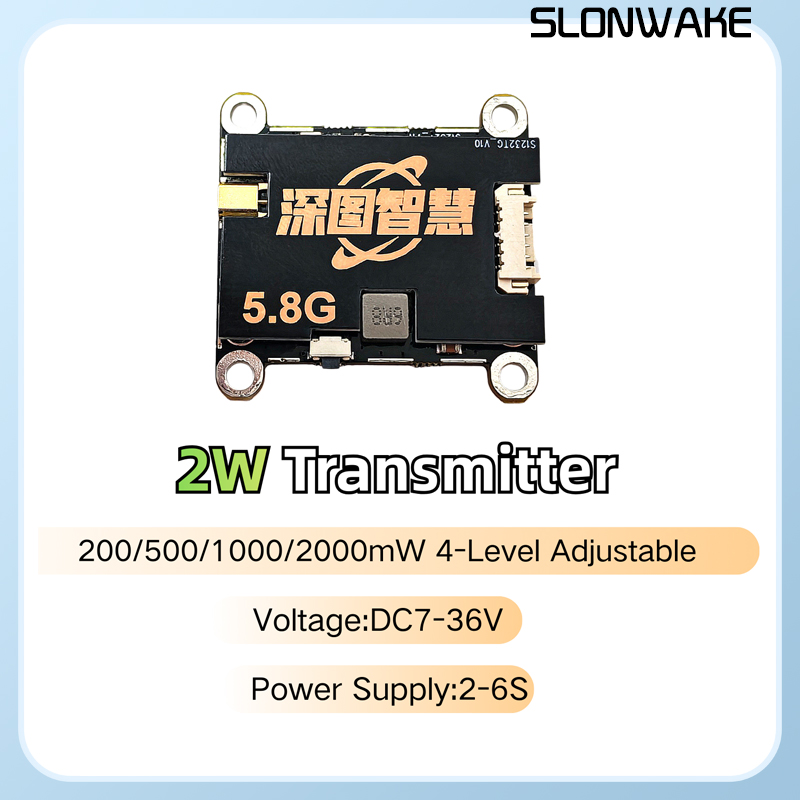 SLONWAKE 5.8G 56CH 2W pemancar - Fpv Drone Camera ulasan dan harga