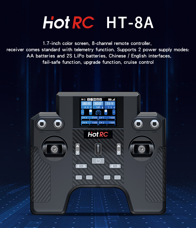 HotRC HT-8A 2.4G 8CH Transmitt - Drone Motor Rc Car ulasan dan harga