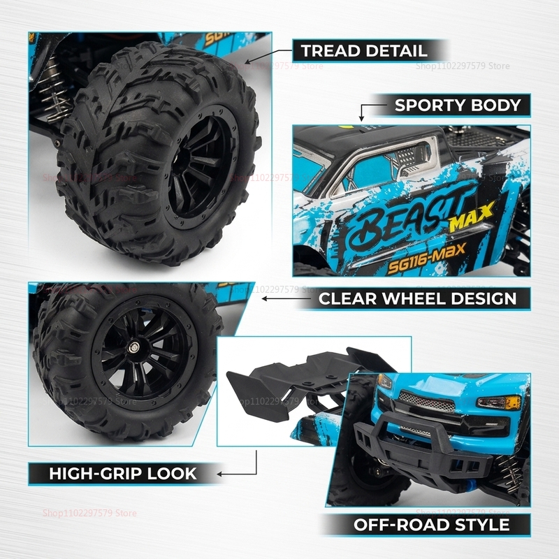 SG116‑MAX/PRO 4WD Truk Off‑Roa - Drone Or Rc Car ulasan dan harga