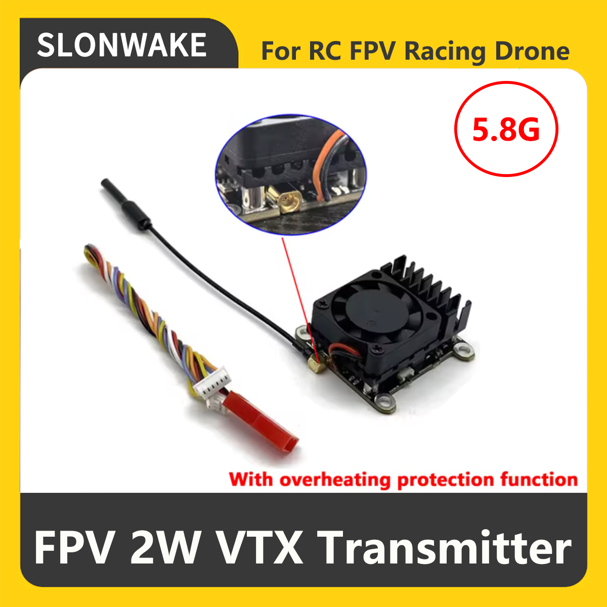 SLONWAKE 5.8G 2000mW FPV VTX T - Fpv Drone Camera ulasan dan harga