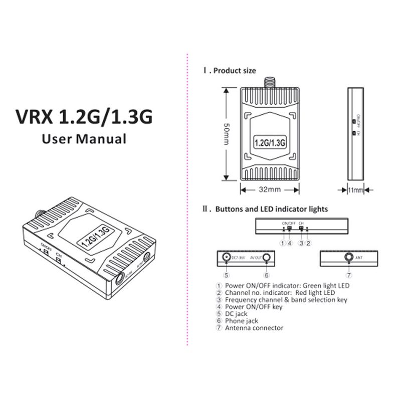 ABJA-1.2G 1.3G VRX 9 Channel F - Receiver Rc Drone ulasan dan harga